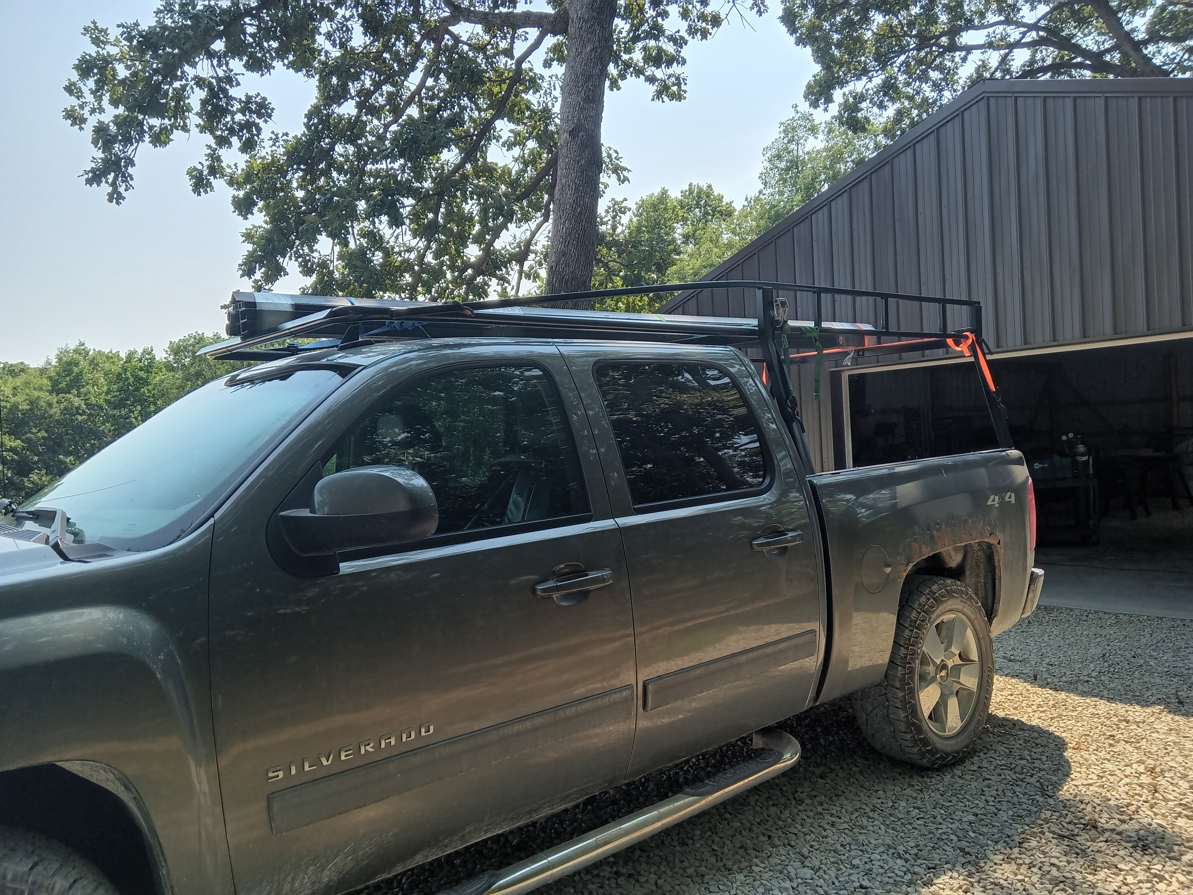 T~RAX rack on grey Silverado, side view